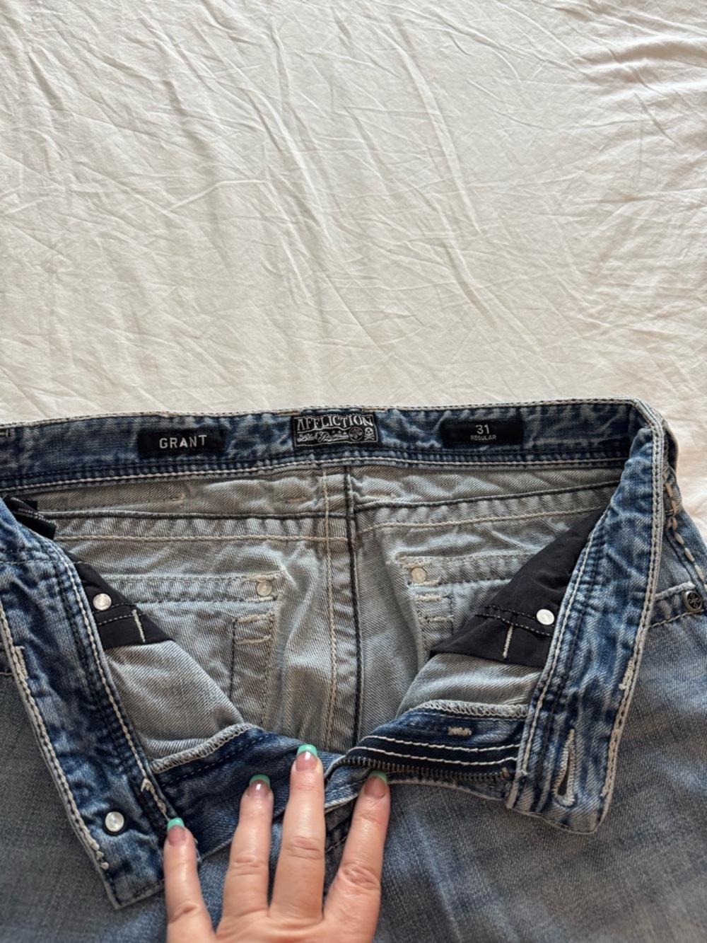 Men’s Affliction Grant Jeans Size 31 - Picture 3 of 4